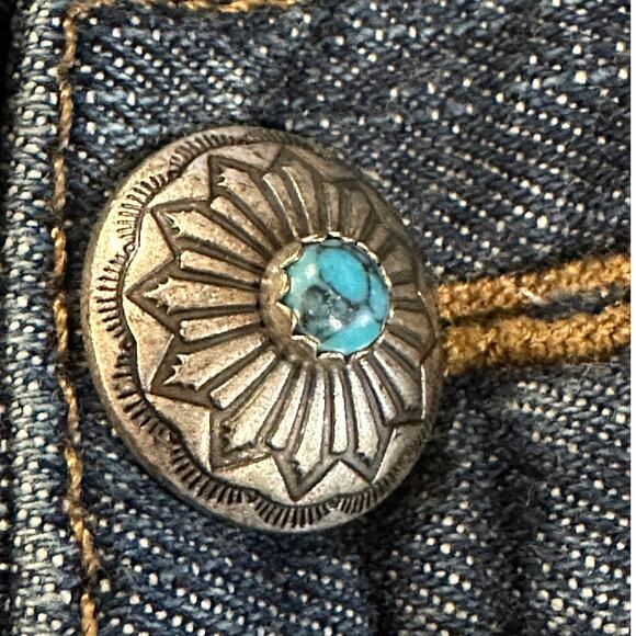 Lauren Jeans Co Ralph Lauren Women's Southwest Beaded Blue Denim Jeans Size 14 - Picture 9 of 16